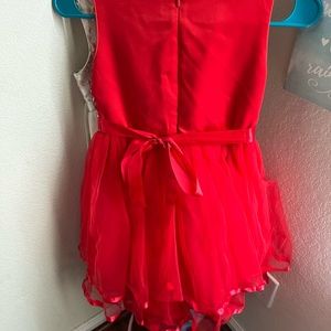 Red girls dress with silver sequins size 7